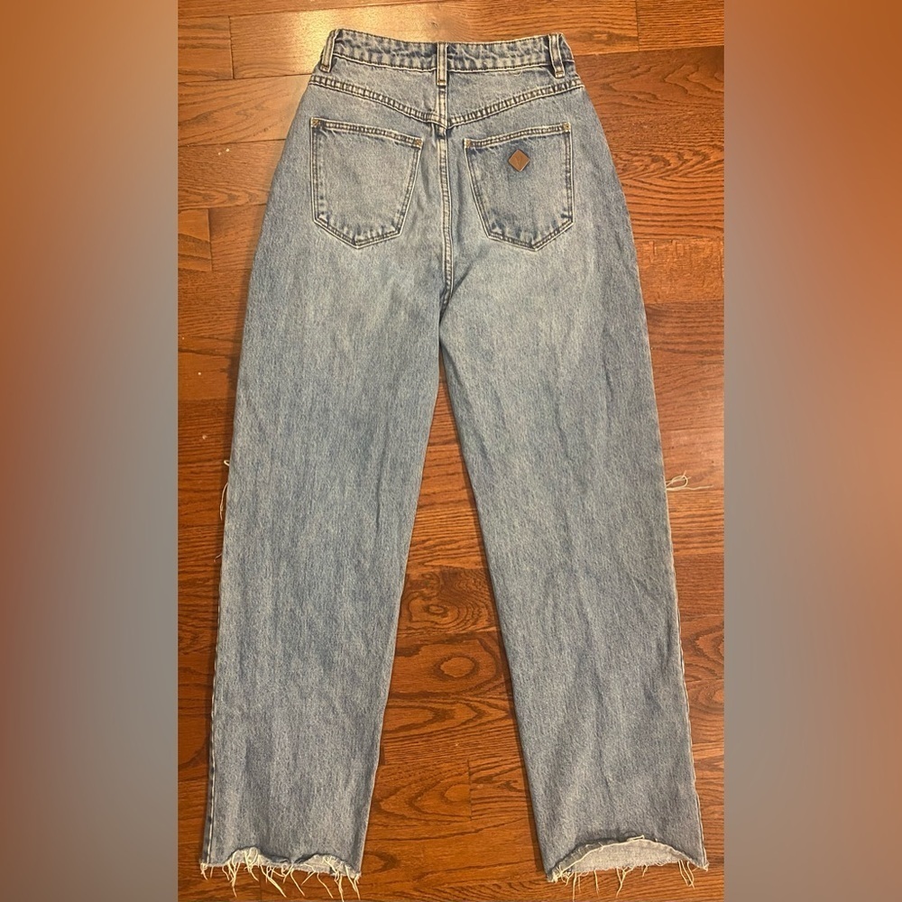 Abrand Jeans Sz 26 Blue Distressed A Carrie Jean Recycled Cotton Relaxed - Picture 6 of 7